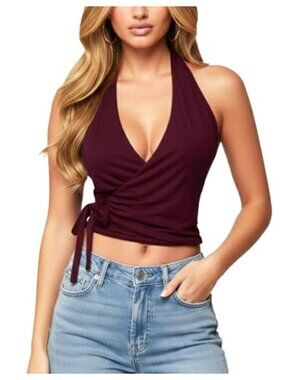 Sexy Halter Crop Tank Top Backless Going Out Festival Outfits